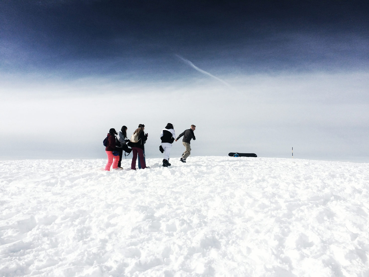 running away in the storm
