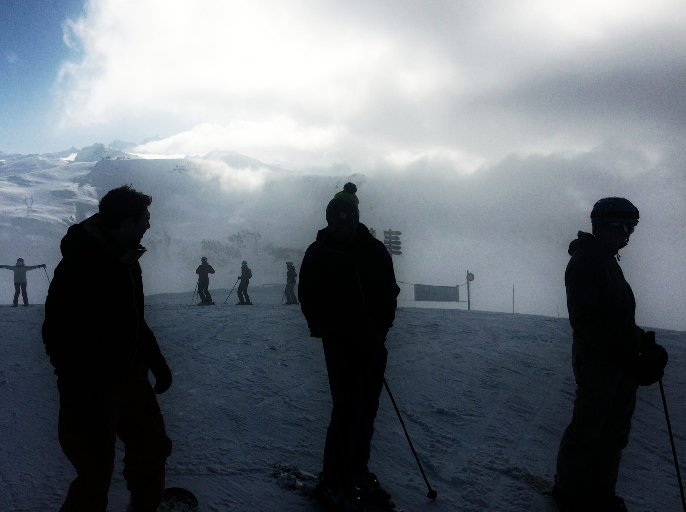 sitting at the top of the mountain